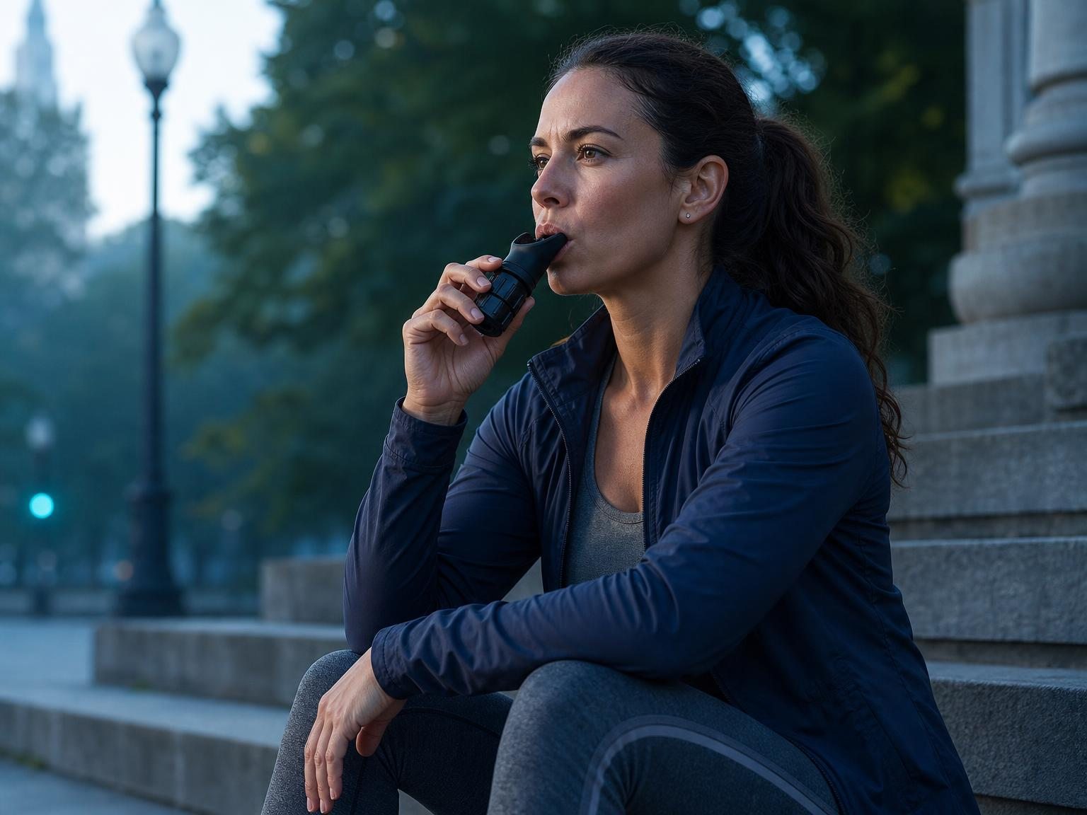Deportista entrenando la respiración con AERIA